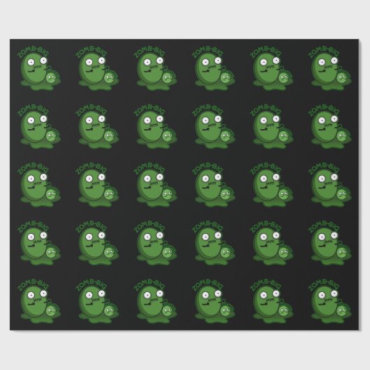 Zom-big Zom-small Funny Zombie Pun Dark BG Cadeaupapier (Vlak)