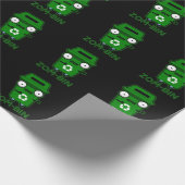 Zom-bin Funny Zombie Trash Bin Pun Dark BG Cadeaupapier (Hoek)