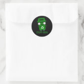 Zom-bin Funny Zombie Trash Bin Pun Dark BG Ronde Sticker (Tas)