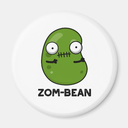 Zom-boon Funny Halloween Zombie Bean Pun Magneet (Voorkant)
