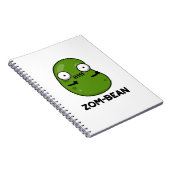 Zom-boon Funny Halloween Zombie Bean Pun Notitieboek (Rechterzijde)