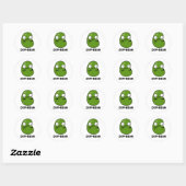 Zom-boon Funny Halloween Zombie Bean Pun Ronde Sticker (Vel)