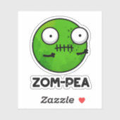 Zom-pea Funny Halloween Zombie Pea Pun Sticker (Vel)