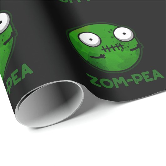 Zom-pea Funny Zombie Pea Pun Dark BG Cadeaupapier (Rol Hoek)