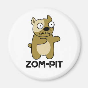 Zom-pit Funny Halloween Zombie Pit Bull Pun Magneet
