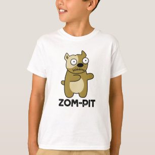 Zom-pit Funny Halloween Zombie Pit Bull Pun T-shirt