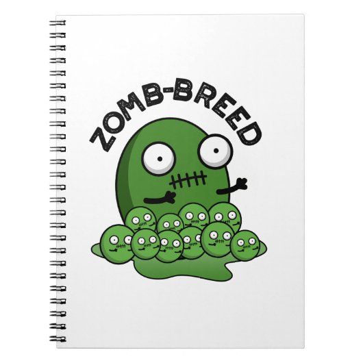 Zom-ras Funny Halloween Zombie Breed Pun Notitieboek (Voorkant)