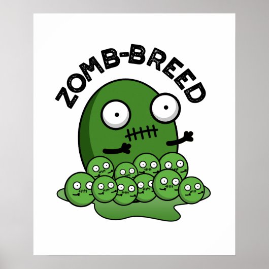 Zom-ras Funny Halloween Zombie Breed Pun Poster (Voorkant)