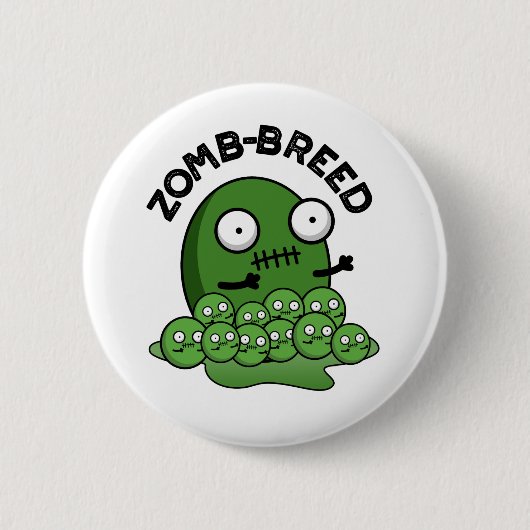 Zom-ras Funny Halloween Zombie Breed Pun Ronde Button 5,7 Cm (Voorkant)