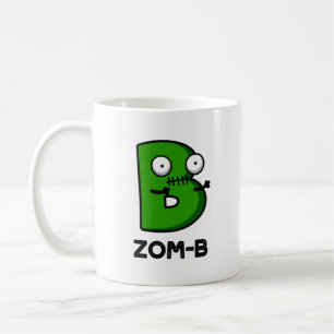 Zomb-b Grappig Halloween Zombie Alfabet B Pun Koffiemok