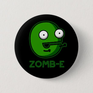 Zomb-E Grappig Halloween Zombie Alfabet Pun Ronde Button 5,7 Cm