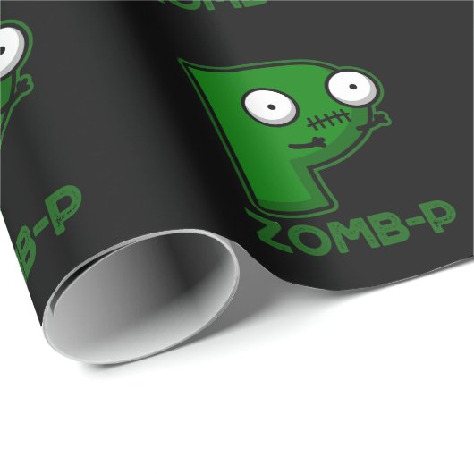 Zomb-P Grappig Halloween Zombie Alfabet Pun Dark B Cadeaupapier (Rol Hoek)