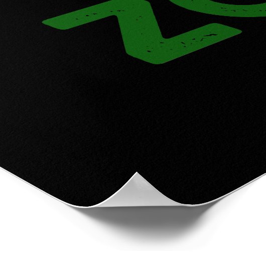 Zomb-V Grappig Halloween Zombie Alfabet Pun Dark B Poster (Hoek)