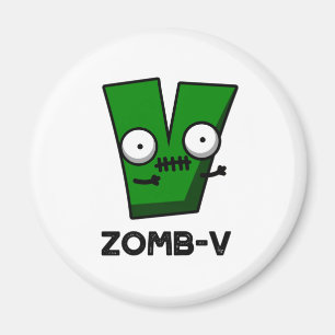 Zomb-V Grappig Halloween Zombie Alfabet V Pun Magneet