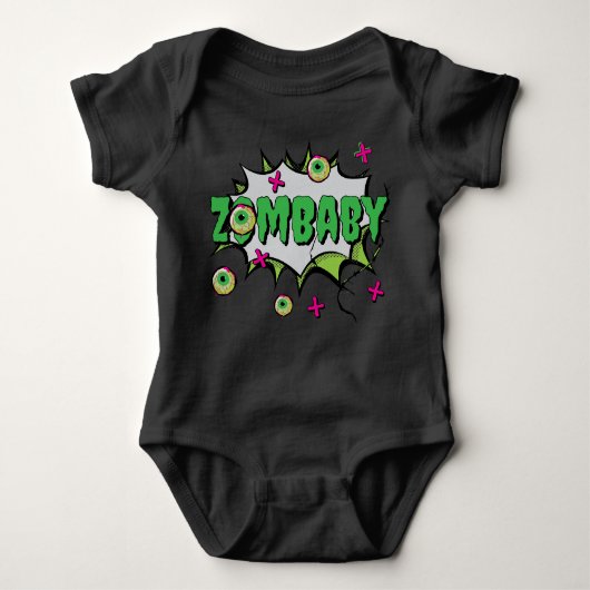 'ZomBaby' Funny Funky Schattigee PopArt Halloween Romper (Voorkant)