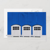 Zombalkcabines in blauw en wit briefkaart (Voorkant / Achterkant)
