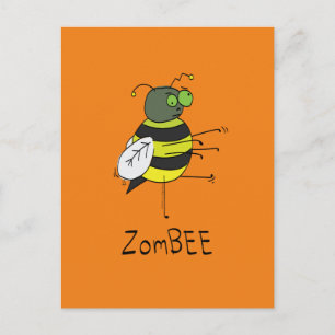 ZomBEE Zombie Bee Funny Briefkaart