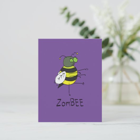 ZomBEE Zombie Bee Funny Briefkaart (Staand voorkant)