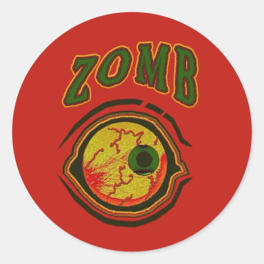 ZombEye - groen rood Ronde Sticker (Voorkant)