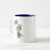 Zombi avec la tasse à deux tons de signe de (Devant gauche)