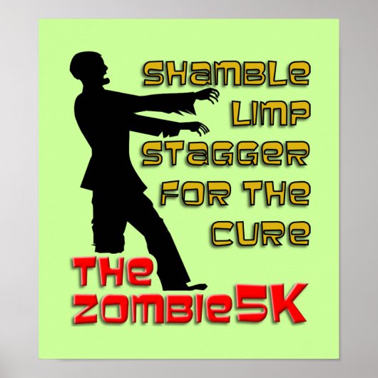 Zombie 5K Grappige Poster (Voorkant)