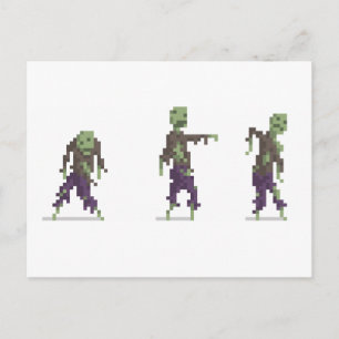 Zombie 8-bits Pixel Art Briefkaart