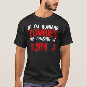 Zombie aan het rennen voor mannen Halloween aan he T-shirt