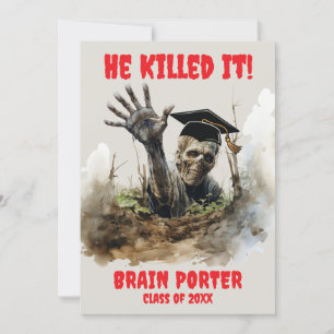 Zombie Afstudeerfeest Kaart