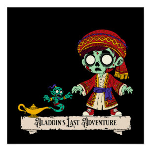 Zombie Aladdin & Zombie Genie Perfect Poster