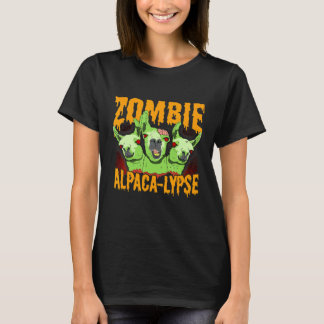 Zombie Alpaca Lypse Halloween Llama Horror T-shirt