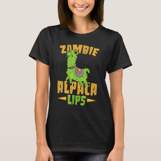 Zombie Alpacalips Lama Alpaca Fluisteraar T-shirt