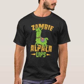 Zombie Alpacalips Lama Alpaca Fluisteraar T-shirt