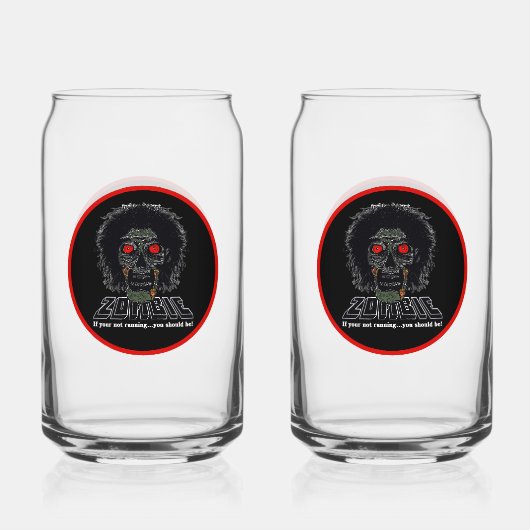 ZOMBIE - als u niet draait, moet u Blikvorm Glas (Achterkant)