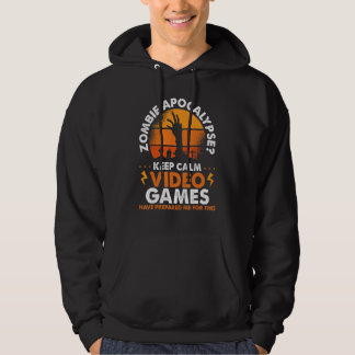 Zombie Apocalyps Blijf Kalm Videospellen Hoodie