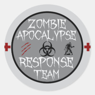 Zombie apocalyps-responsteam ronde sticker