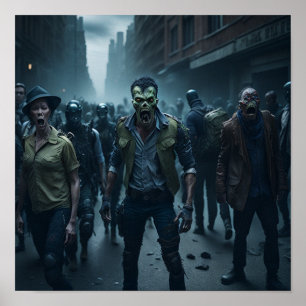 Zombie Apocalyps Scene Poster