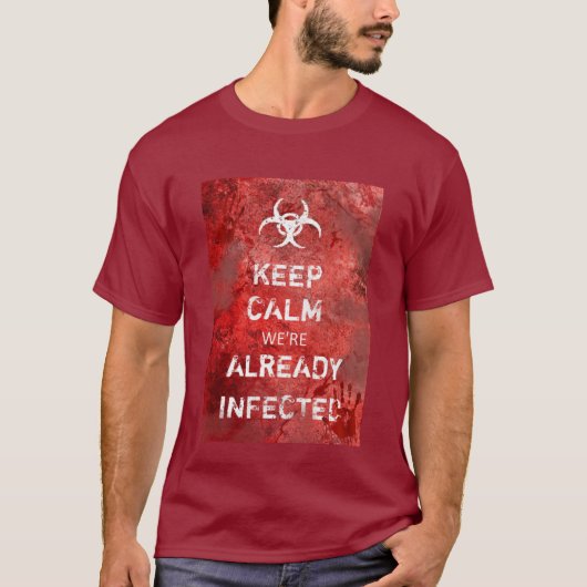 Zombie Apocalypse Blijf kalm T-shirt (Voorkant)