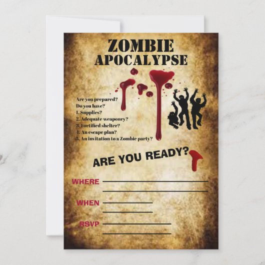 Zombie Apocalypse-eng Halloween Kaart (Voorkant)
