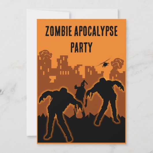 Zombie Apocalypse Feest Uitnodiging (Voorkant)