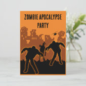 Zombie Apocalypse Feest Uitnodiging (Staand voorkant)