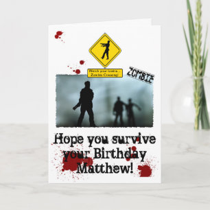 Zombie Apocalypse - Funny Zombies Birthday Card Kaart