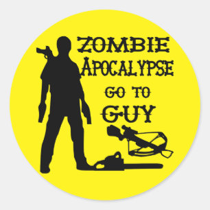 Zombie Apocalypse gaat naar de man (wapens) Ronde Sticker