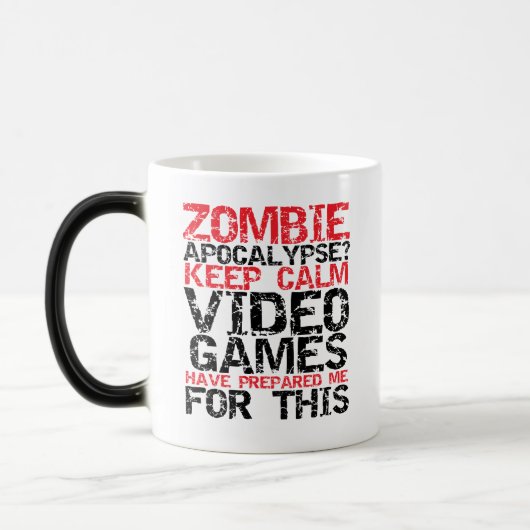 Zombie Apocalypse Garder Calme Joueurs Drôle Mug (Gauche)