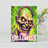 Zombie Apocalypse Halloween. Feestdagenkaart (Staand voorkant)
