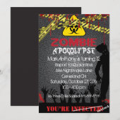 Zombie Apocalypse Halloween Invitation Anniversair (Devant / Derrière)