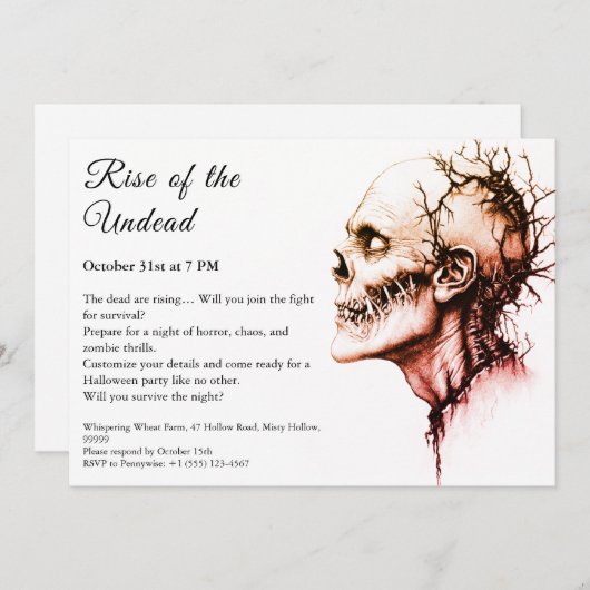 Zombie Apocalypse Halloween Undead Party Alert Kaart (Voorkant / Achterkant)