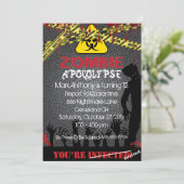 Zombie Apocalypse Halloween Verjaardag Uitnodiging (Staand voorkant)