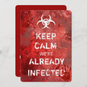 Zombie Apocalypse Keep Calm Halloween Invitation Kaart (Voorkant / Achterkant)