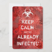 Zombie Apocalypse Keep Calm Halloween Invitation Kaart (Voorkant)