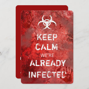 Zombie Apocalypse Keep Calm Halloween Invitation Kaart